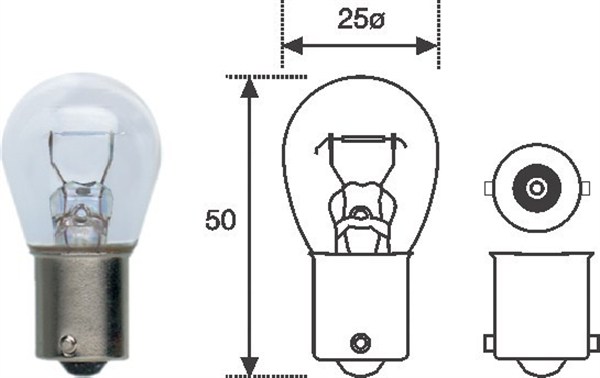 Bulb, direction indicator - 008506100000 MAGNETI MARELLI - 009600010000, 16847791, 002-073-121